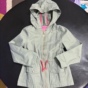 Isaac Mizrahi Kids Green Raincoat with Pink Accents